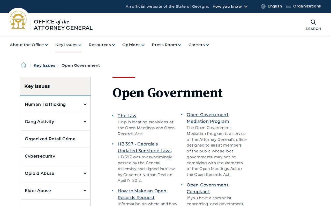 Georgia open government guidance for Peachtree Corners neighbors records