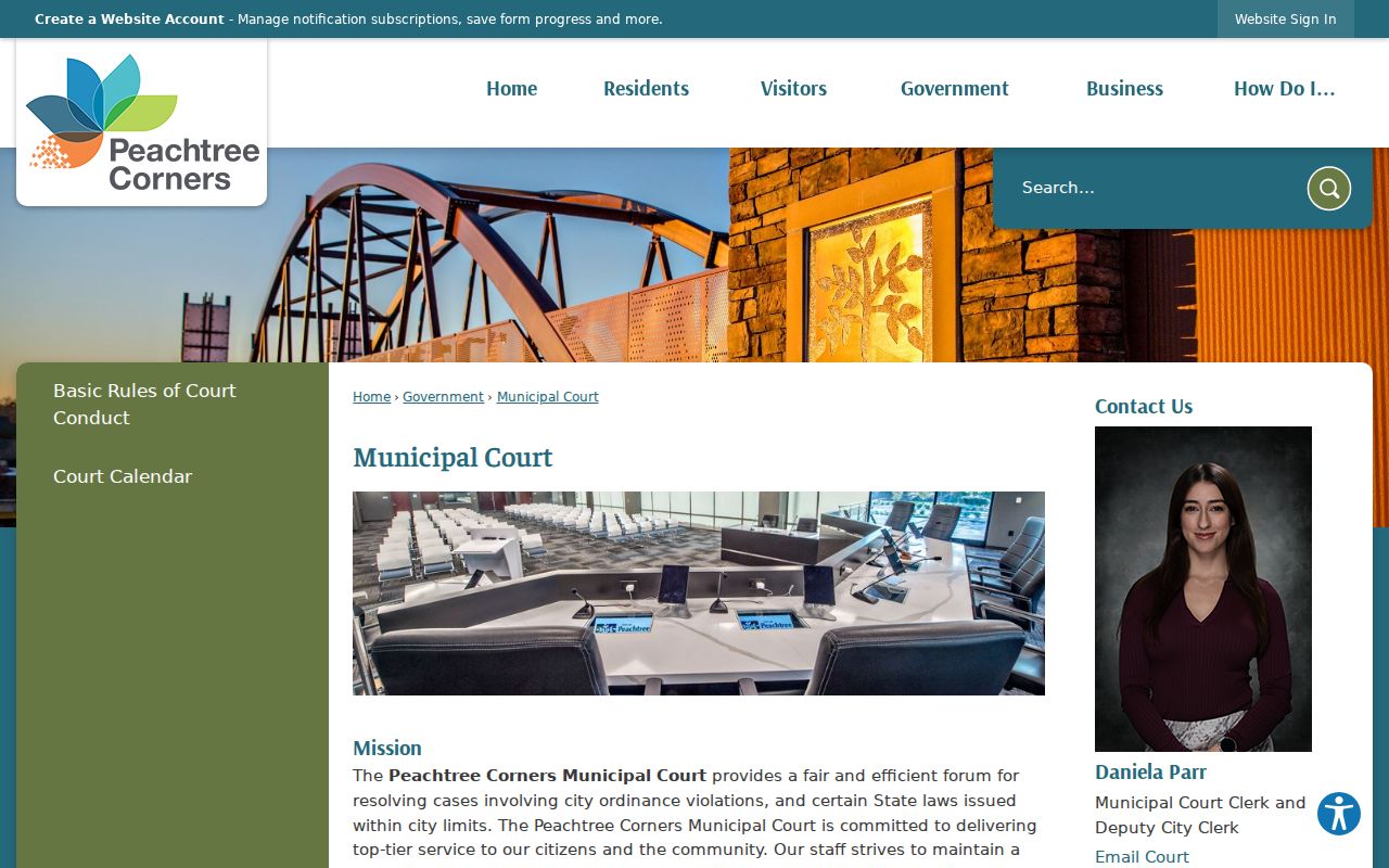 Peachtree Corners neighbors municipal court records source