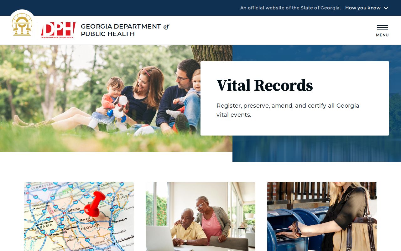 Georgia vital records source for Peachtree Corners previous residents