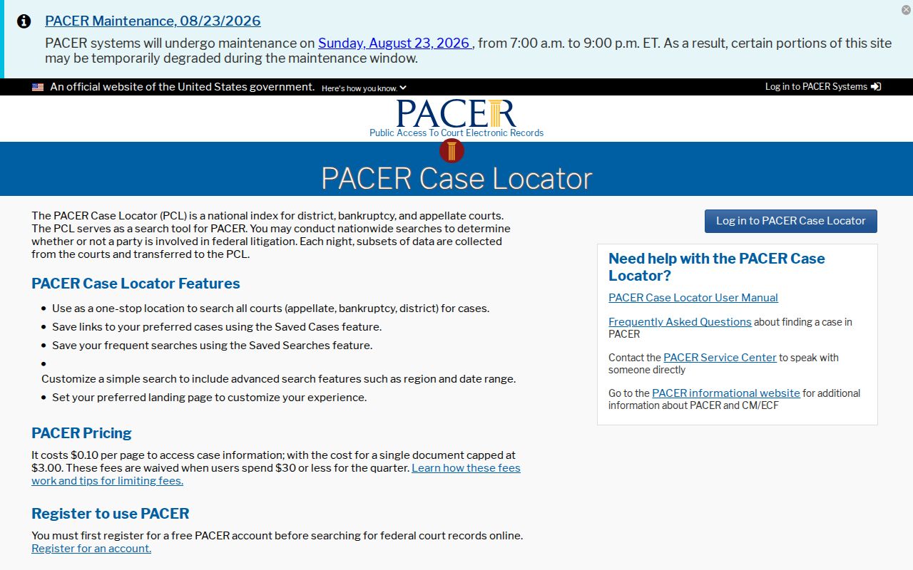 PACER case search for Peachtree Corners previous residents research