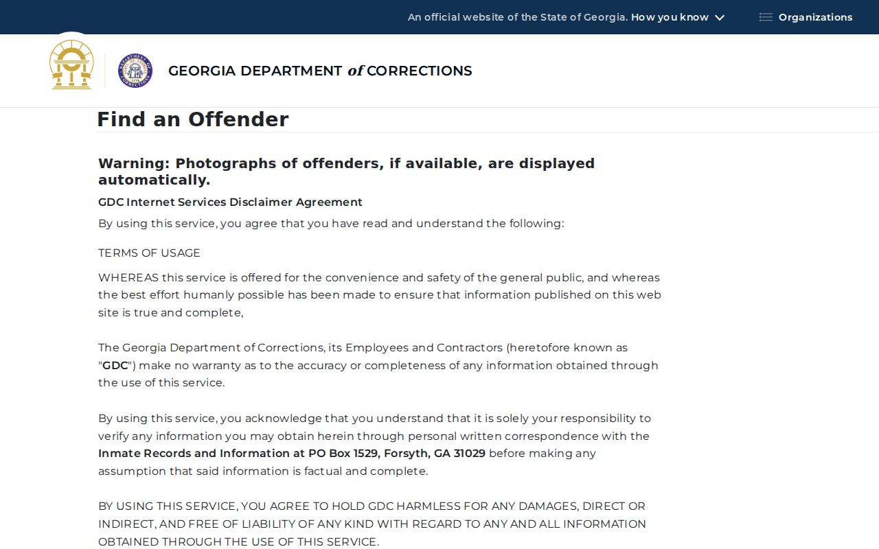 Peachtree Corners resident lookup in the Georgia offender query